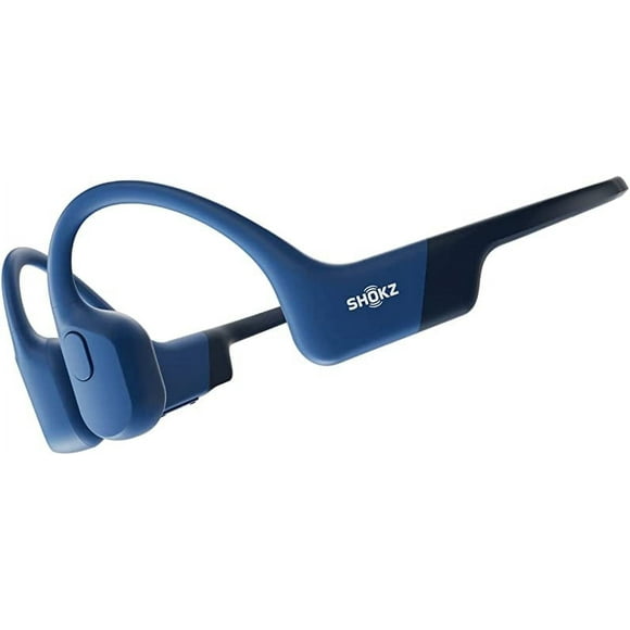 SHOKZ OpenRun (AfterShokz Aeropex) - Open-Ear Bluetooth Bone Conduction Sport Headphones - Sweat Resistant Wireless Earphones for Workouts and Running - Built-in Mic, with Headband Standard Blue
