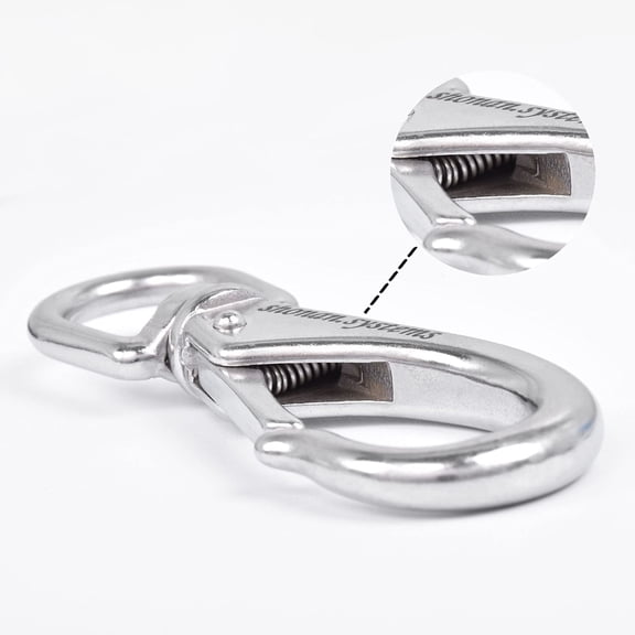 SHONAN Large Stainless Steel Swivel Snap Hooks, 2 Pack 4.6 Inch Heavy Duty Boat Hooks, Large Spring Clips for Boat Anchor Ropes and Cables$$Watercraft