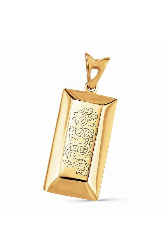 18K Yellow Gold Bar Pendant 1.49 Grams - Pure Solid Gold Pendant for Women - Jewelry Anniversary Birthday Christmas Gifts for Women