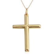 SHOP LC 925 Sterling Silver 14K Yellow Gold Plated Religious Cross Chain Pendant Necklace 18" Women Jewelry Catholic Faith Christian Birthday Mothers Day Gifts for Mom