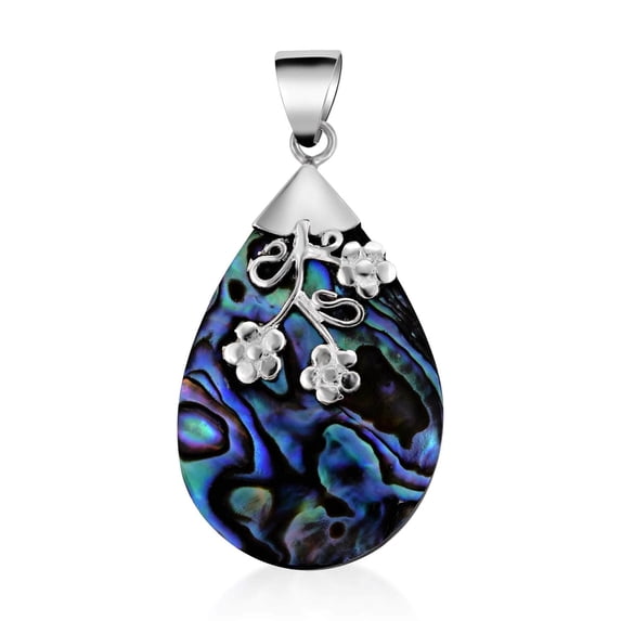 SHOP LC 925 Sterling Silver Abalone Shell Flower Pendant for Women Jewelry Birthday Gifts Aesthetic Beach