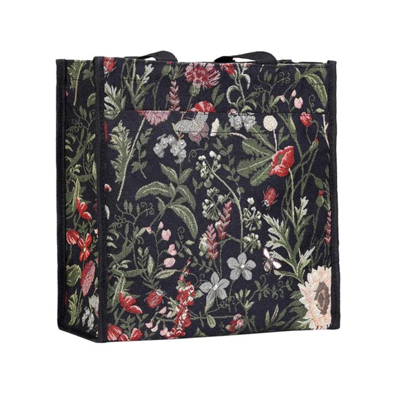 Signare USA Morning Garden Black Floral Shopper Bag