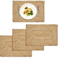 thumbnail image 1 of SHOPCREW 100% Natural Jute Placemats Set of 4 Rectangle Hand Braided - 12x17 Inches Boho Tablemats - Organic Eco Friendly Dining Table Top Decor Mats for Home Outdoor Indoor Decor, 1 of 7