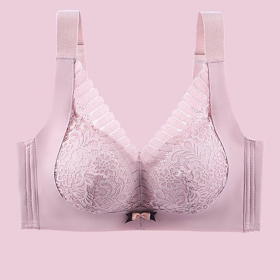 SHOPESSA Wireless Bra for Women Adjustable Push Up Lace Bralettes Double Strap Underwear