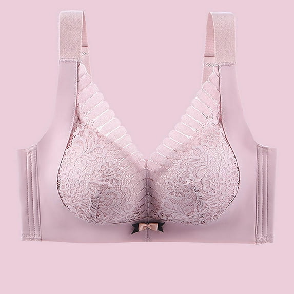 SHOPESSA Wireless Bra for Women Adjustable Push Up Lace Bralettes Double Strap Underwear
