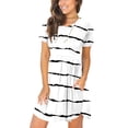 thumbnail image 1 of SHOPESSA Women Summer Tunic Dress with Pockets Short Sleeve Stripe Dresses Round Neck Casual Loose Flowy Swing Shift Dresses for Women, 1 of 7