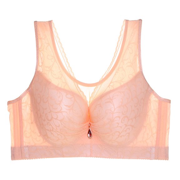 SHOPESSA Women Yoga Sports Front Closure Extra-Elastic Breathable Lace Trim Bra Underwear