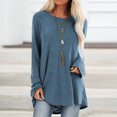 thumbnail image 1 of SHOPESSA Womens Tops Plus Size Long Sleeve Workout Shirts Casual Round Neck T-Shirt Loose Workout Tops Solid Blouse, 1 of 7