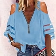 thumbnail image 1 of SHOPESSA Womens Tops Plus Size Long Sleeve Workout Shirts Solid Color Workout V-Neck Zipper Womens Tops Workout Shirts Shirt Tops on, 1 of 5