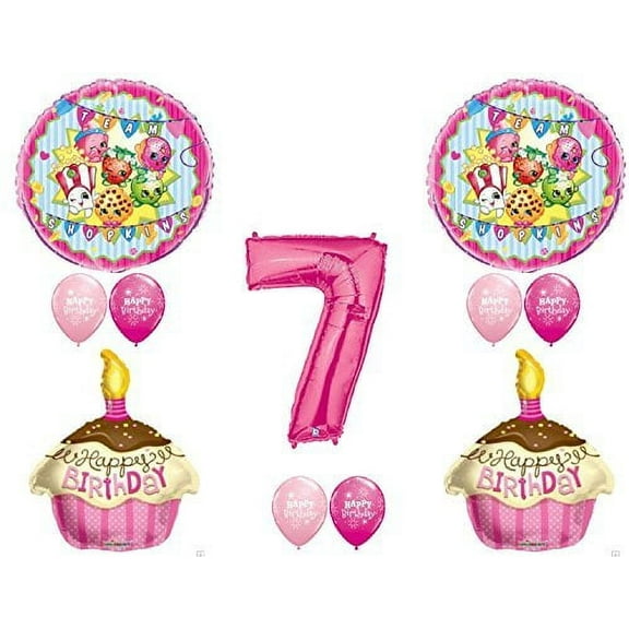 SHOPKINS 7th Seventh BIRTHDAY PARTY Balloons Decorations Supplies Cupcake Cookie