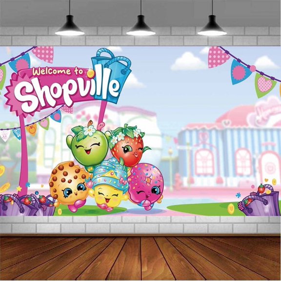 SHOPKINS Backdrop Banner Party Supplies Poster Movie Theme Background for Photography Birthday Decorations