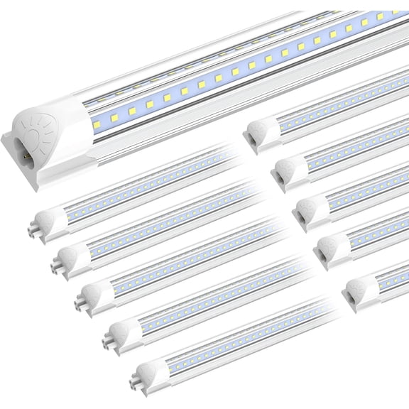 SHOPLED (10-Pack LED Shop Lights 4FT, 40W 5000K Daylight White, 5500LM V-Shape Linkable T8 LED Tube Light, 4 Foot Shop Lights for Garage/Workshop/Warehouse/Basement, ETL Listed