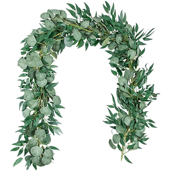 SHOPPLAND Artificial Garland Leaves Vines Grey Green 6.5FT