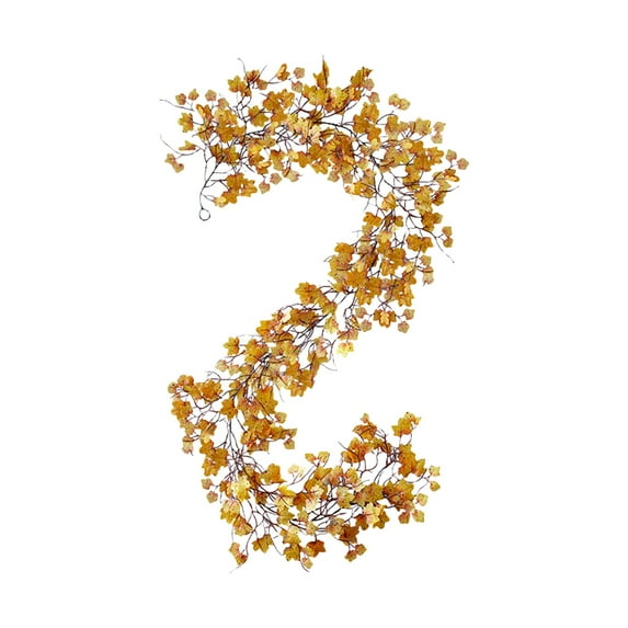 SHOPPLAND Fall Maple Leaf Garland 6.5ft/Piece Artificial Fall Garland Thanksgiving Decor for Home Wedding Party Christmas
