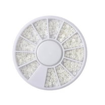 SHOPPLAND White Flat Back Pearl Half Round Pearls Beads Satin Luster Loose Beads Gems for DIY Craft Necklaces Bracelets Jewelry Decorations Wedding Dress Nail Arts Making