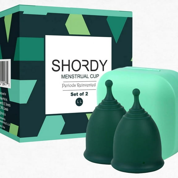 SHORDY Reusable Menstrual Cups, Set of 2 (Large + Large) with Travel Box