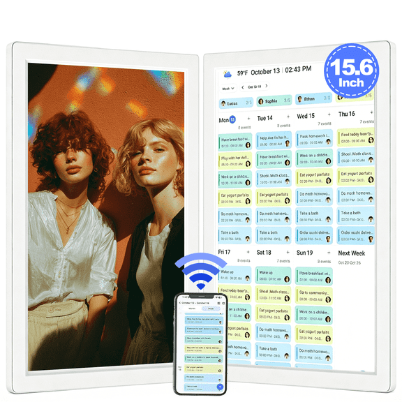 Digital Calendar,15.6-Inch Wall Planner Digital Calendar & Chore Chart,Smart Touchscreen Interactive Display for Family Schedules