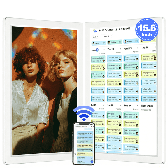 Digital Calendar,15.6-Inch Wall Planner Digital Calendar & Chore Chart,Smart Touchscreen Interactive Display for Family Schedules