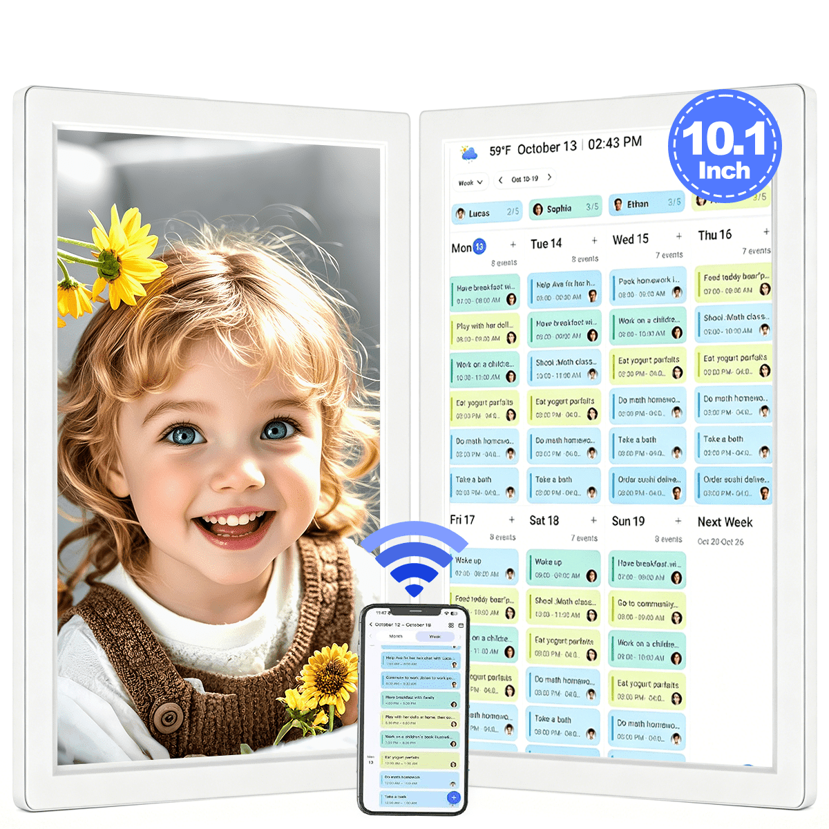 Touch Calendar, 10.1" Digital Calendar 2026 Family Wall Planner, 1080P Full HD Interactive Touchscreen, Smart Chore Chart and Home Organization, Gift for Busy Families Scheduling
