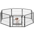thumbnail image 1 of SHOUFTW 24" Dog Playpen with Door, 8 Panel Metal Pet Exercise Pen, Foldable Puppy Playpen for Indoor Outdoor Use, Portable Pet Fence Enclosure，Black, 1 of 7