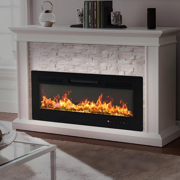 SHOUFTW 36 in Electric Fireplace Heater, 5000BTU Recessed Fireplace Insert, Wall Mounted & Freestanding Electric Fireplace for Indoor Living Room Bedroom Office Decor