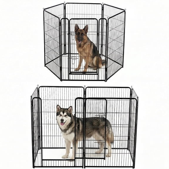 SHOUFTW 6 Panels Dog Playpen, 40 inch Indoor Outdoor Dog Fence, Metal Dog Pen, Heavy Duty Pet Puppy Exercise Pen for RV Camping, Garden, Yard
