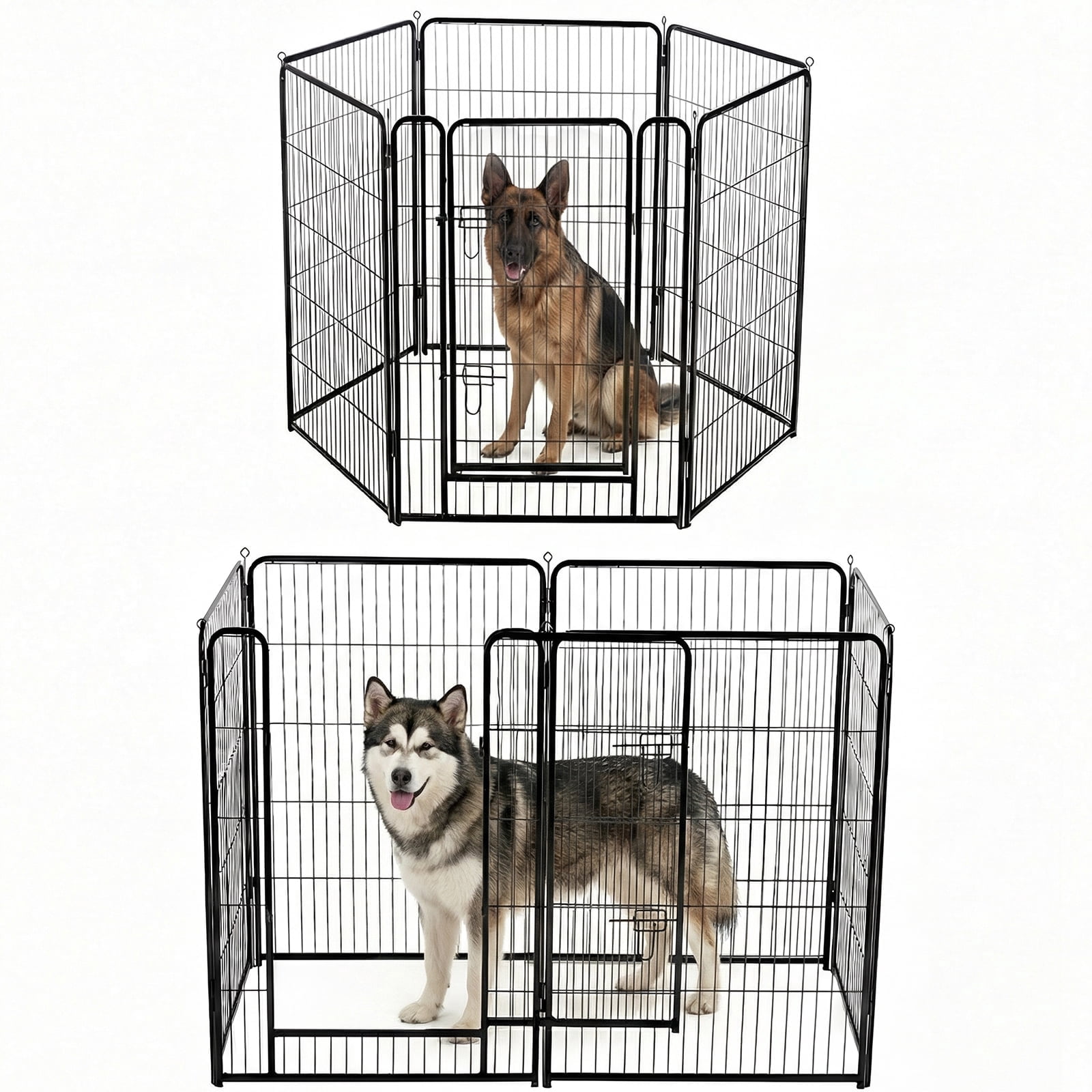 SHOUFTW 6 Panels Dog Playpen, 40 inch Indoor Outdoor Dog Fence, Metal Dog Pen, Heavy Duty Pet Puppy Exercise Pen for RV Camping, Garden, Yard