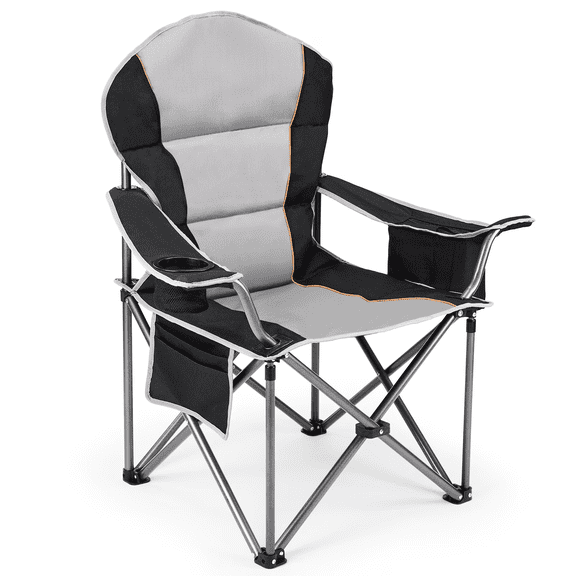 SHOUFTW Extra Large Portable Folding Camping Chair With Side Pocket, Cup Holder, And Carrying Bag, Heavy-Duty Outdoor, Fishing, Sports, And Travel Chair,Green