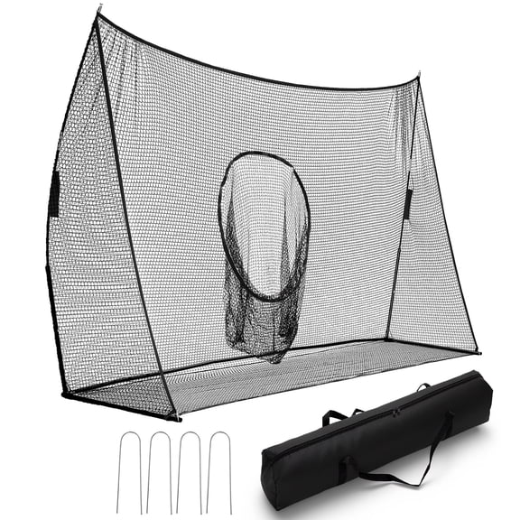 SHOUFTW Golf Practice Net 10x7 ft, Golf Driving Range Net with Target for Indoor Outdoor Training(Black)