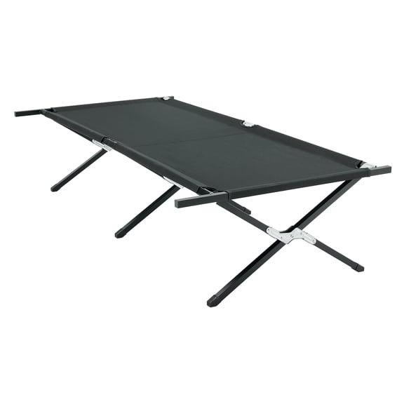 SHOUFTW Lightweight Folding Camping Cot, Extra Wide Portable Adult Camp Bed with Quick Setup for Travel, Guest, Hiking, Black