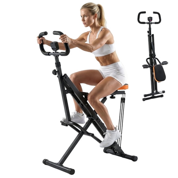 SHOUFTW Foldable Squat Assist Trainer with LCD Display for Home Full Body Workout, Black