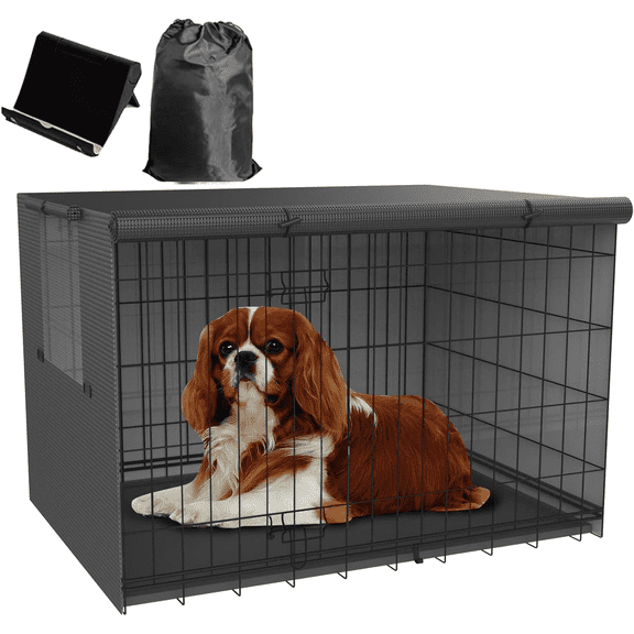 SHOUKEN Dog Kennel Cover 42 inch, Dog Cage Covers, Crate Covers for Dog Cages, Dog Crate Cover, Dog cage Cover for Winter Outside, Warmer & Waterproof Crate Cover, Dog Enclosure Covers