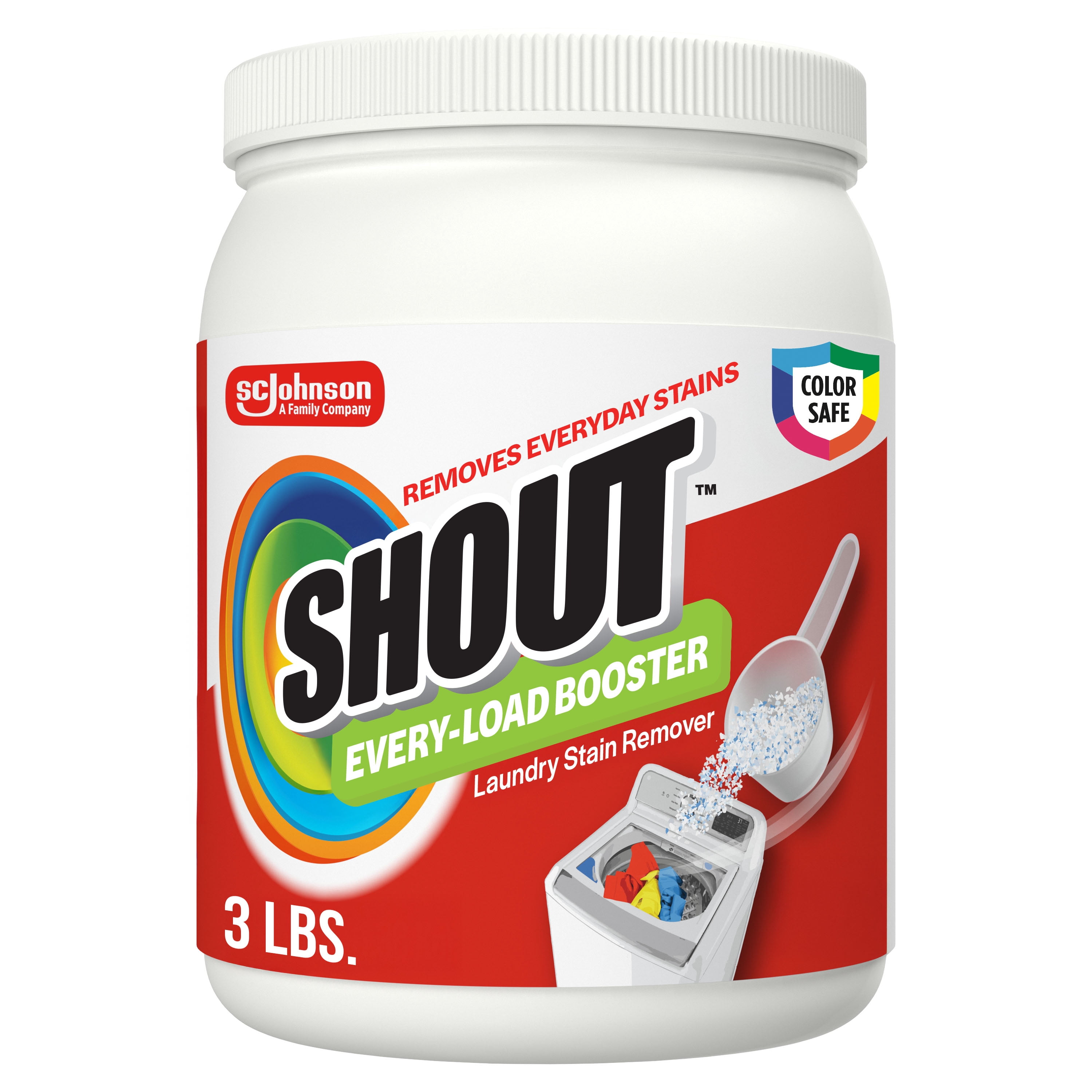 Shout In-Wash Every Load Booster, Laundry Stain Remover, 3 lbs