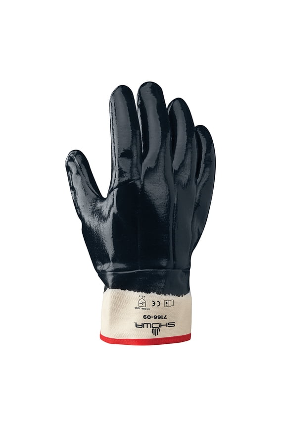 7166 Series Gloves, 10/X-Large, Navy, Fully Coated, Smooth Grip