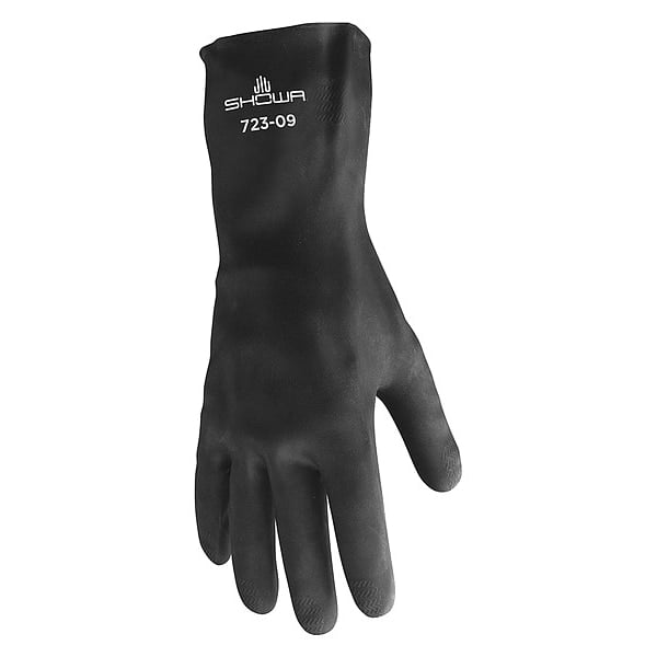 Showa 6780R Neoprene Coated Gloves - 12" Gauntlet, Large, Pack Of 12 Pairs, Chemical & Abrasion Resistant