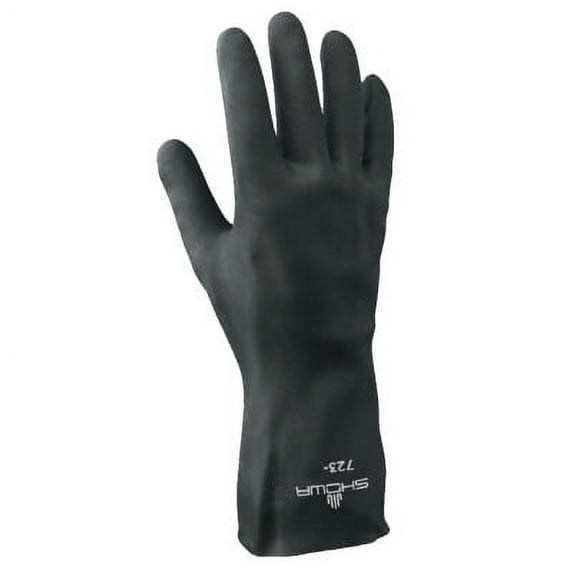 SHOWA 723 Neoprene Glove, Flock-Lined, Chemical Resistant, 24 mils Thick, 13" Length, X-Large Pack of 12 Pairs