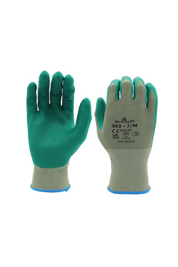 ® ATLAS® 383 General Purpose Embossed Grip Pattern Work Gloves, Biodegradable, Microporous Nitrile Palm Coated, Large, 12 Pairs