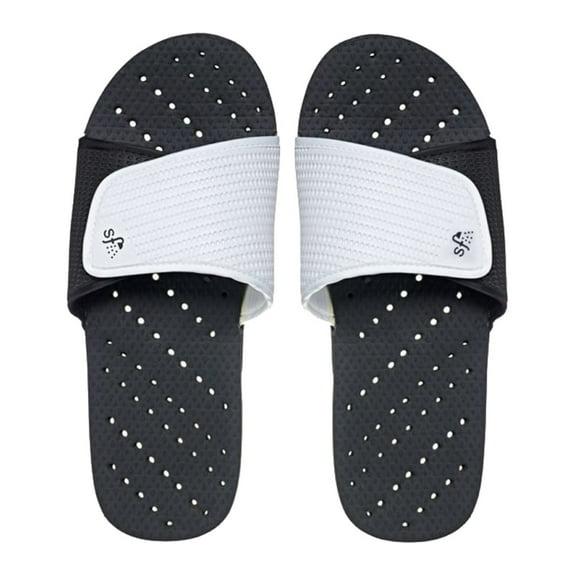 SHOWAFLOPS Boys Black/White Slide, Color: Black/White, Size: 2/3