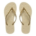 thumbnail image 1 of SHOWAFLOPS Girls Sand Stars, Pyramid Stud Strap, Color: Sand/Gold, Size: 2/3, 1 of 2