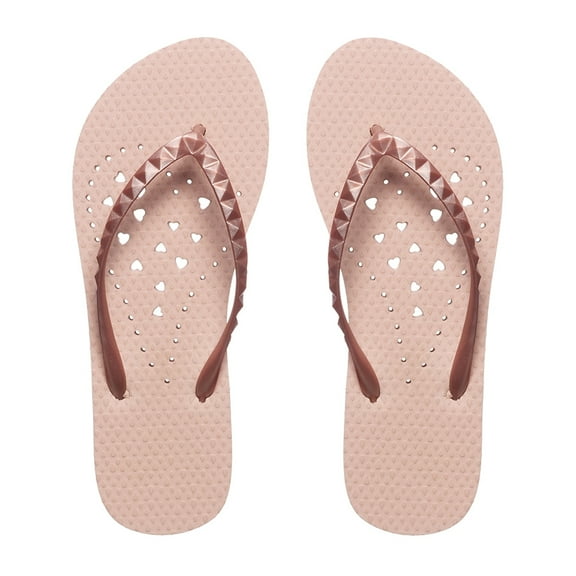 SHOWAFLOPS Women Rose Gold Elongated Heart, Iridescent Pyramid Stud Strap, Color: Rose Gold, Size: 7/8