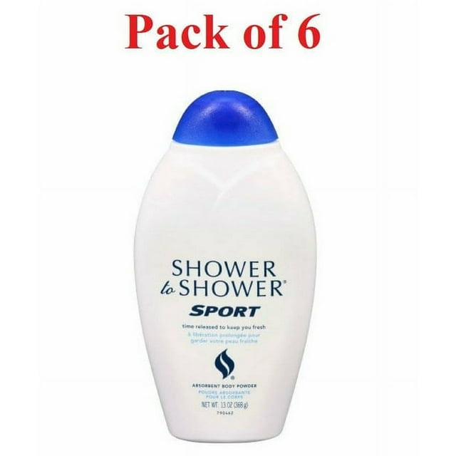 SHOWER TO SHOWER Body Powder Sport 8 oz Pack of 6