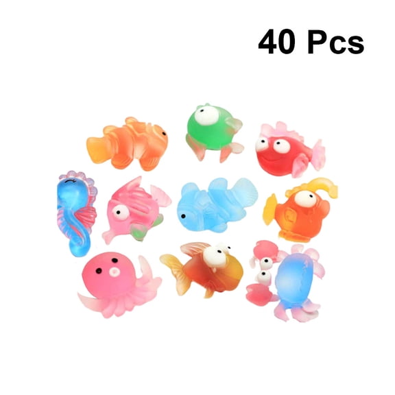 SHOWERORO 1 Set Resin Figurine Sea Animal Figurine Mixed Style Kids Micro World Decor Birthday present