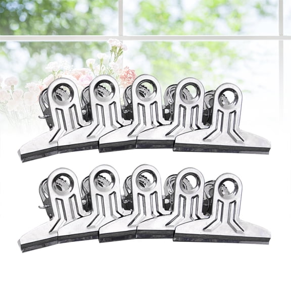 SHOWERORO Metal Sealing Clips Stainless Steel Fixing Clip Silver 10Pcs Airtight Seal