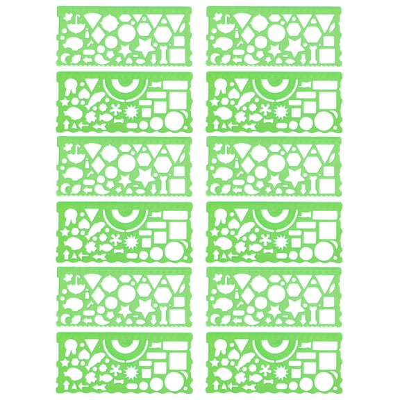 SHOWERORO 12Pcs Geometric Stencils Drawing Templates for School Use Designing and Technical Illustration
