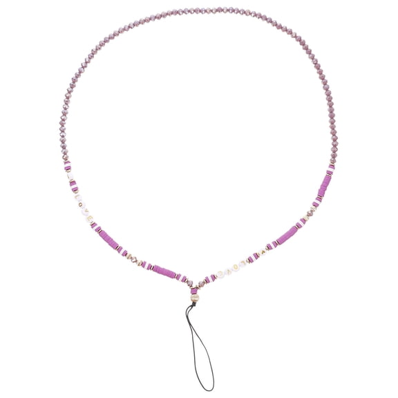SHOWERORO 1Pack Beaded Phone Pendant Nylon Crystal Mobile Phone Charm Decorative Accessory for Women