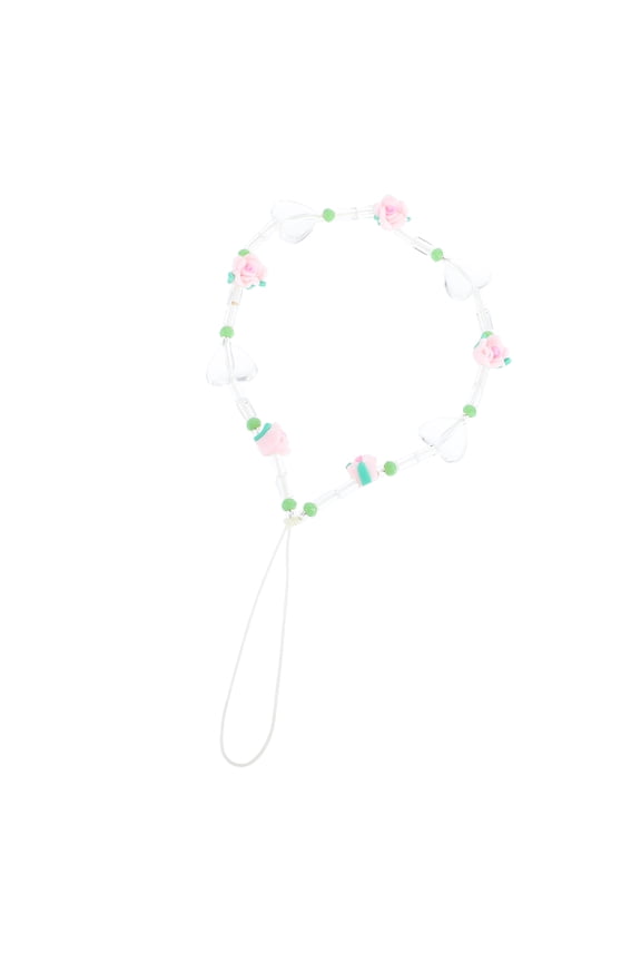 1Pack Elegant Plastic Phone Jewelry Chain in Pink Tulip Shape for Anti Lost Protection 7.9in