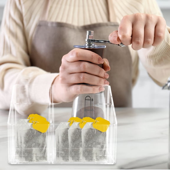 SHOWERORO 1Pcs Tea Container Acrylic Tea Bag Box for Business Owners 16.5X14X11.5CM