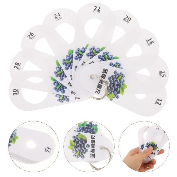 SHOWERORO 1Set Blueberry Measurement Tool Rectangular Ruler for Fruits