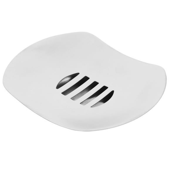 SHOWERORO 1Set Round Soap Dish Silver 304 Stainless Steel Draining for Kitchen