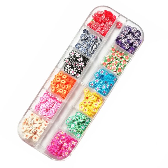 SHOWERORO 2 Boxes Colorful Multi Square Grids Manicure Decorations 0.5X0.5CM Mixed Style Nail Art Lovers Accessories